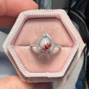 Milk Drop Ring with Birthstone Color