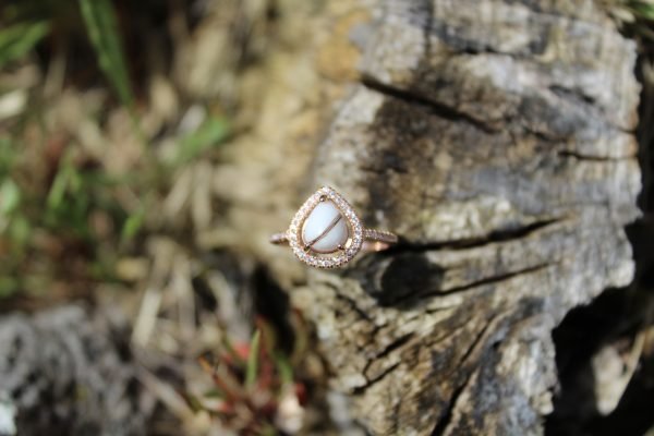 Milk Drop Ring with Birthstone Color - Image 2